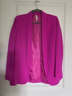 Mural Women's Bright Fuchsia Open-Front Blazer